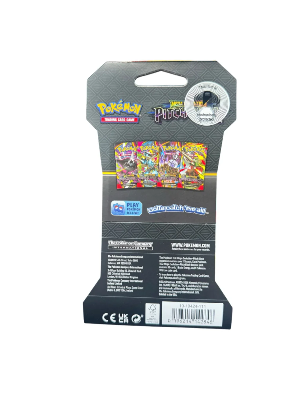 Pokémon Mega Evolution Pitch Black Trading Card Booster Pack New Sealed